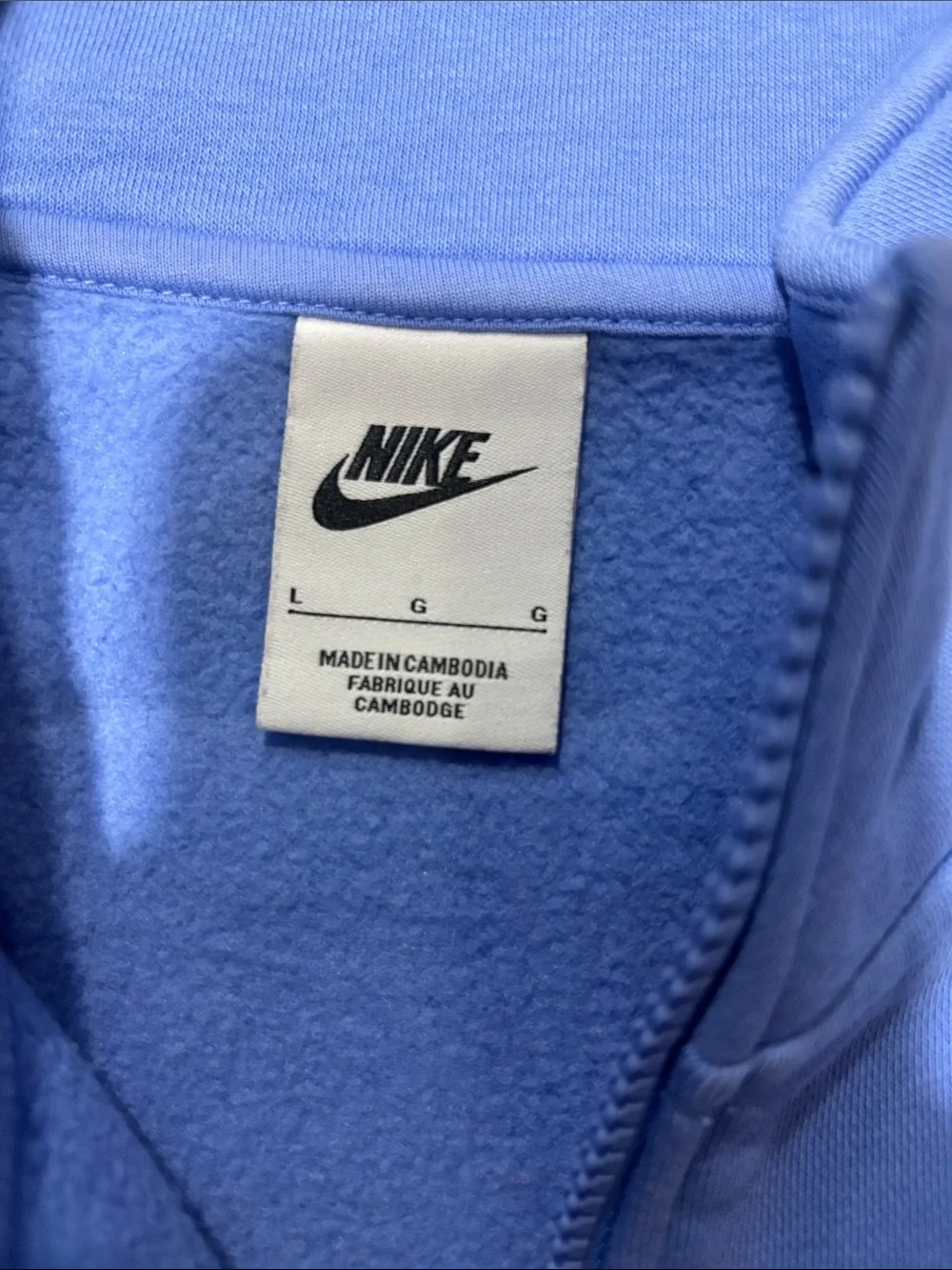Nike Periwinkle Quarter-Zip Pullover with White Swoosh